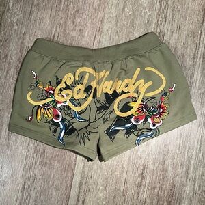 Ed Hardy Butterfly Fleece Shorts